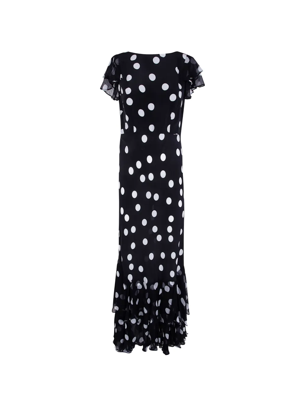 Rixo polka-dot pattern ruffled dress - Nero