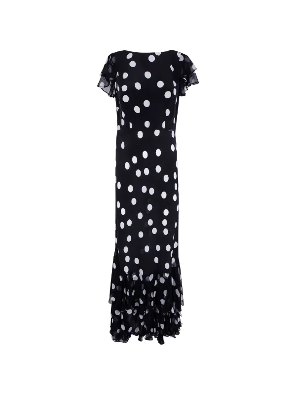 Rixo Polka-dot Maxi Dress - Black Rixo Polka-dot Maxi Dress - Black