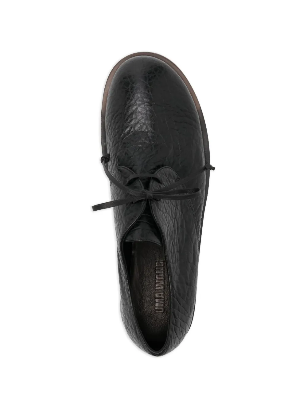 Uma Wang textured leather derby shoes Zwart
