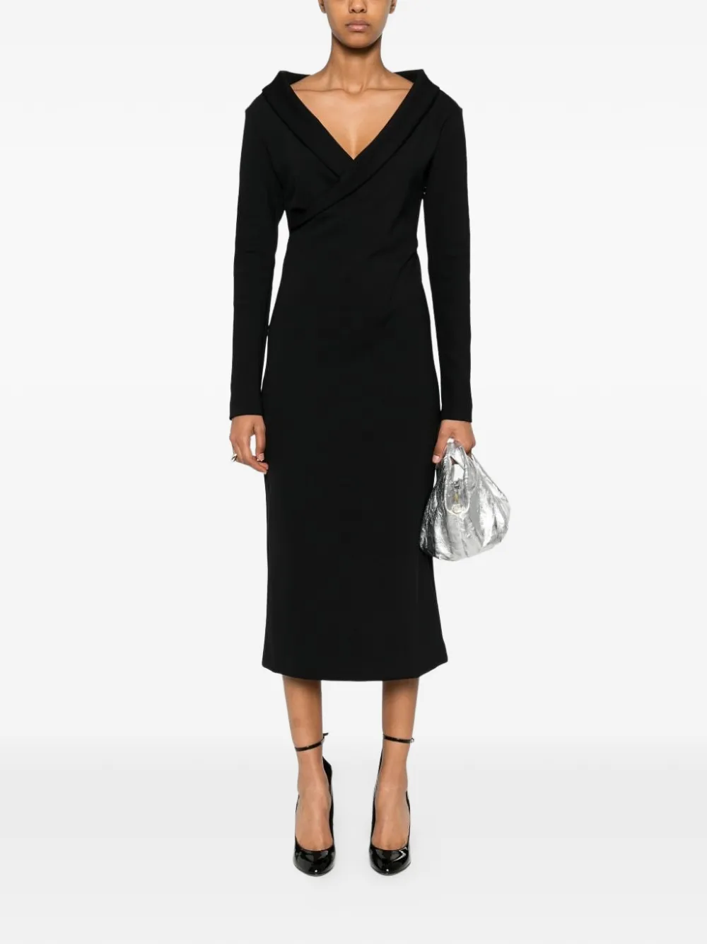 Philosophy Di Lorenzo Serafini Off-shoulder midi-jurk Zwart