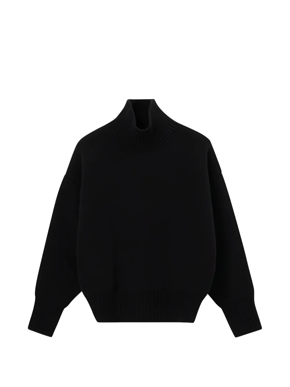 Róhe Maglione in lana a collo alto - Nero