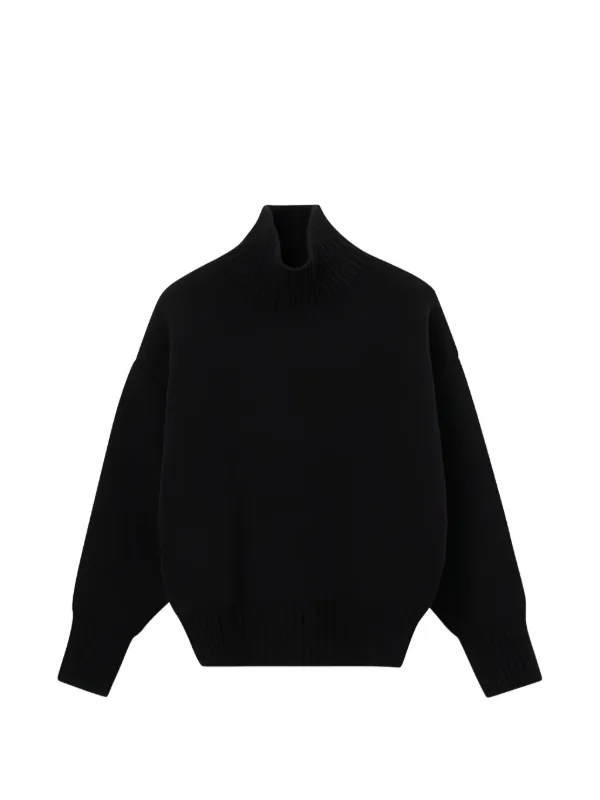 Róhe High-neck Wool Sweater in Black