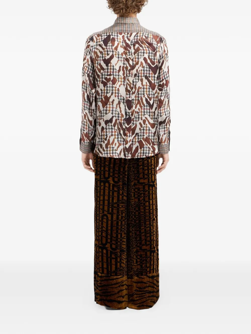 Pierre-Louis Mascia Shirt met pied-de-poule print Beige