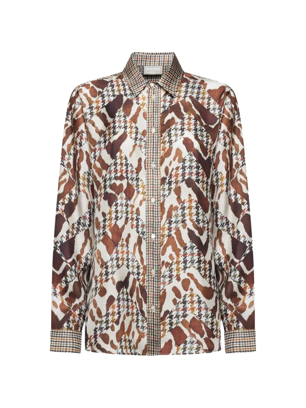 Pierre-Louis Mascia houndstooth animal-print shirt - Toni neutri