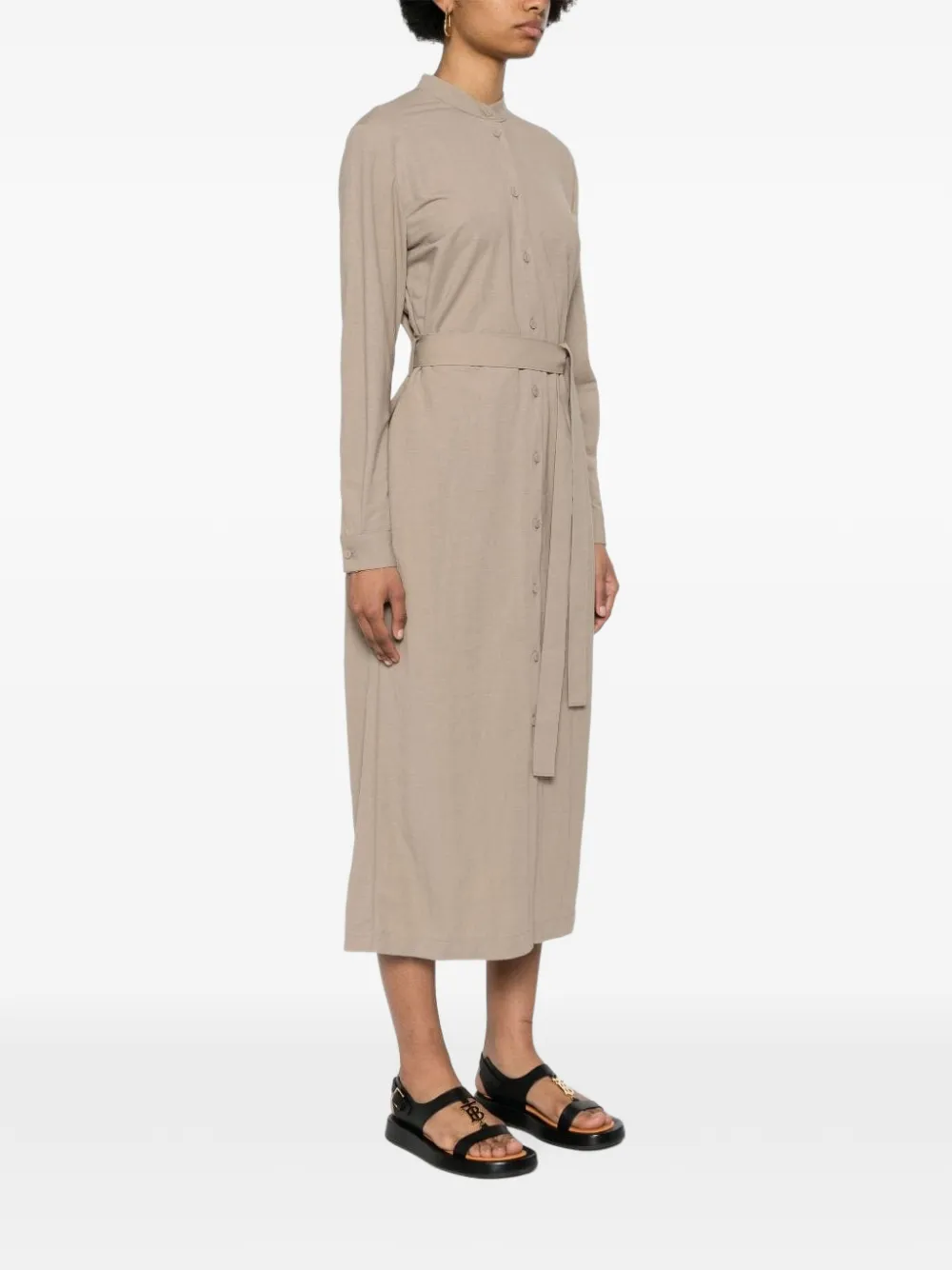 Harris Wharf London Jurk met knopen Beige