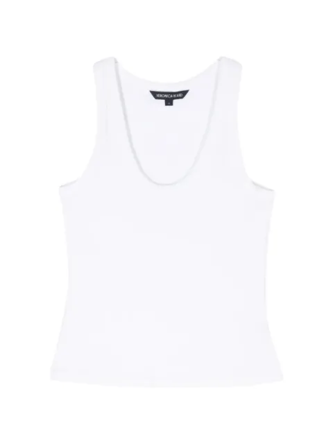 Veronica Beard ribbet Birke tanktop i jersey