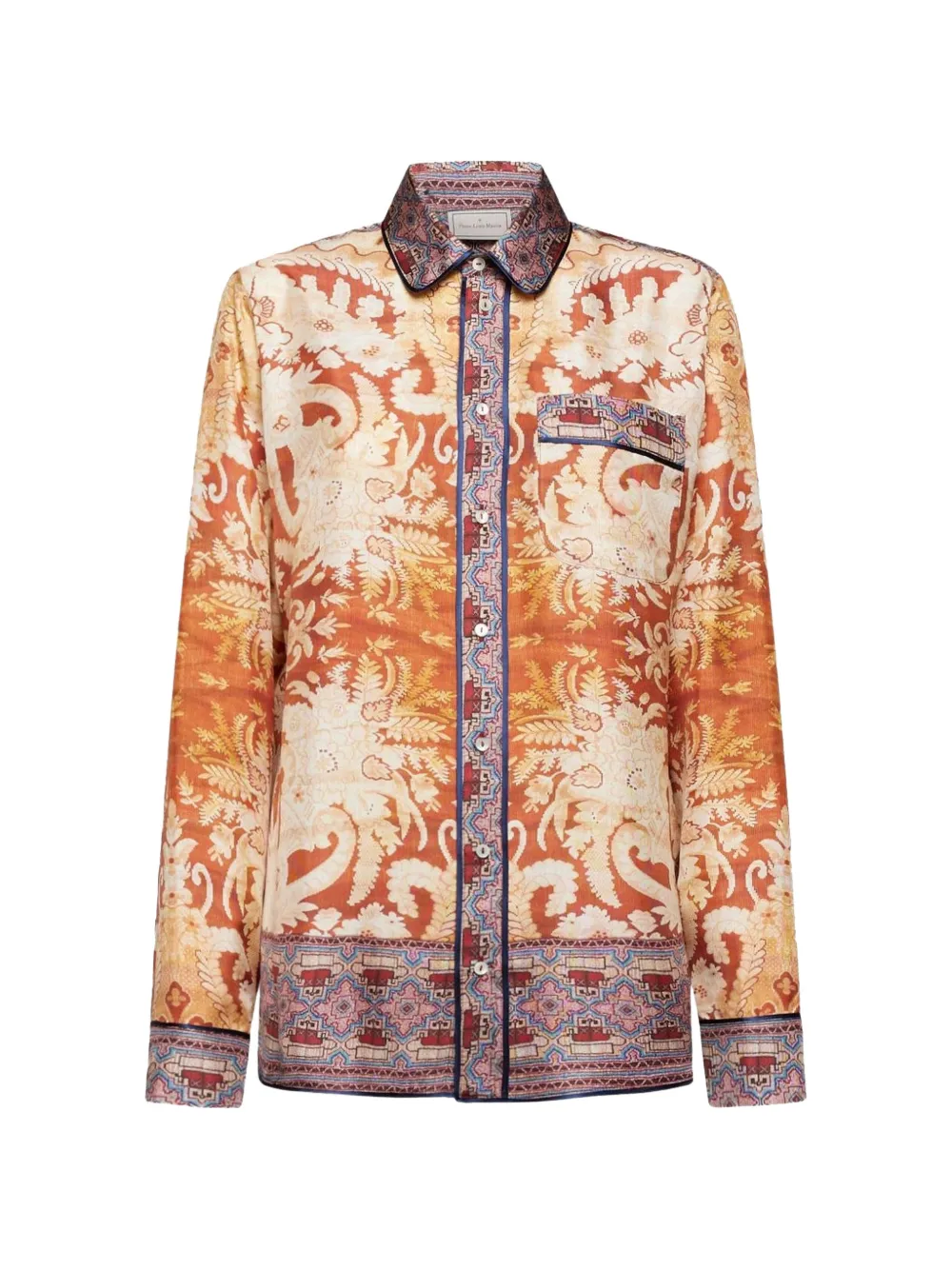 Pierre-Louis Mascia printed silk shirt - Arancione
