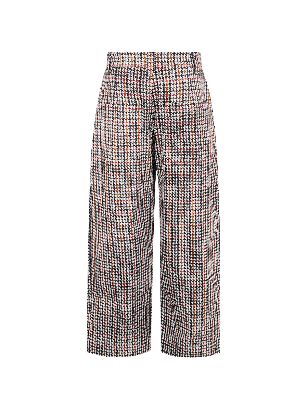 Pierre-Louis Mascia Plooibroek met pied-de-poule print Wit