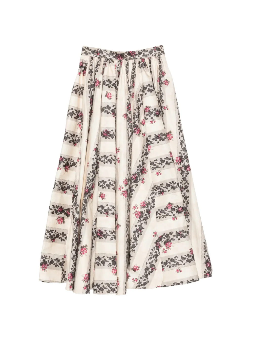 Antonio Marras floral-print striped maxi skirt - Toni neutri