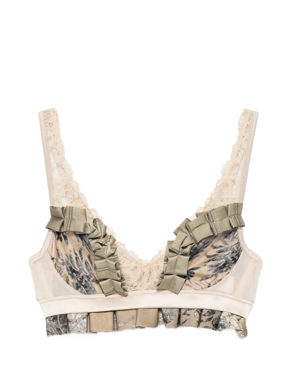 Antonio Marras ruffled lace-trim bra - Toni neutri