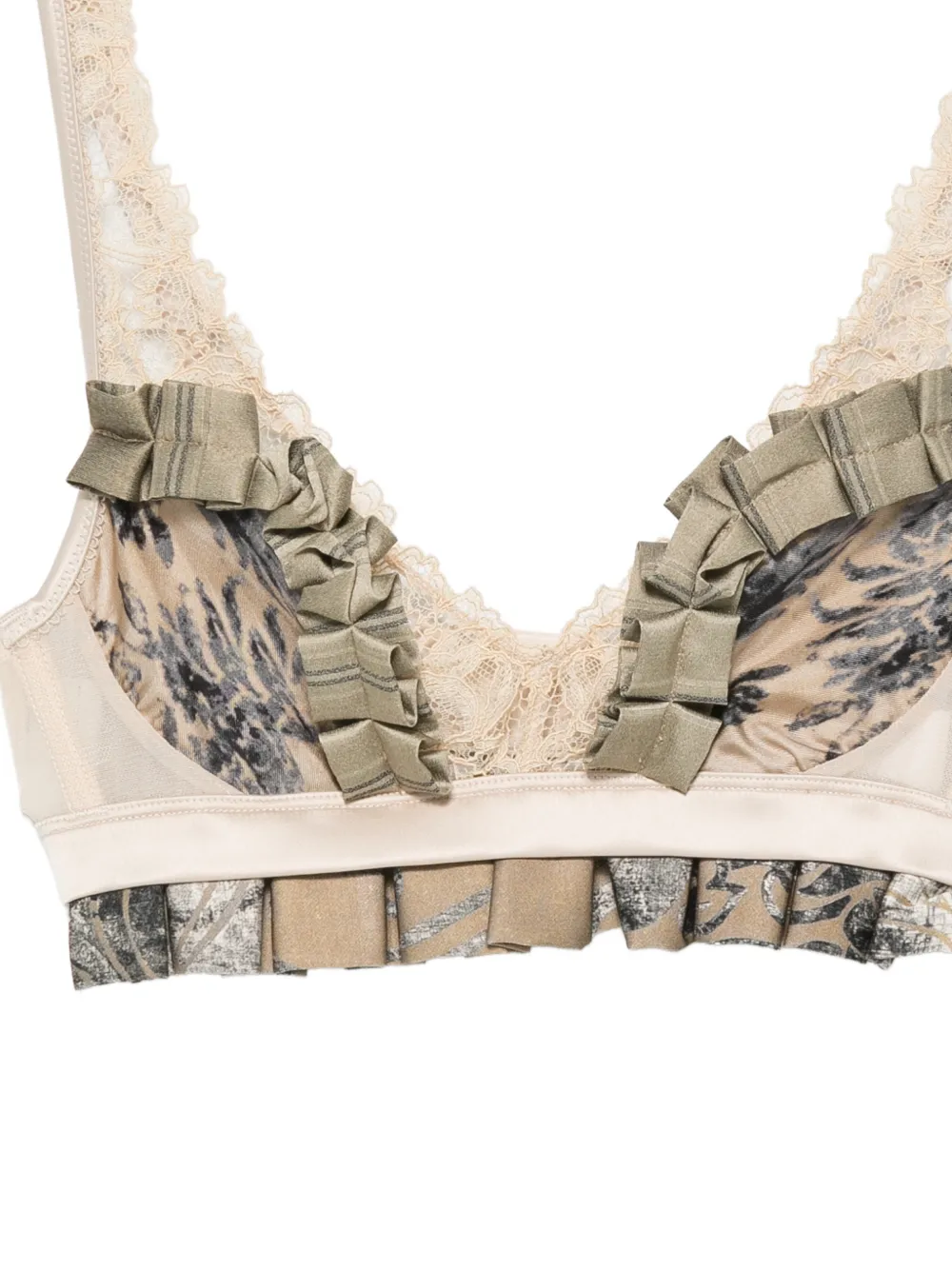 Antonio Marras Bh met ruches en kanten afwerking Beige