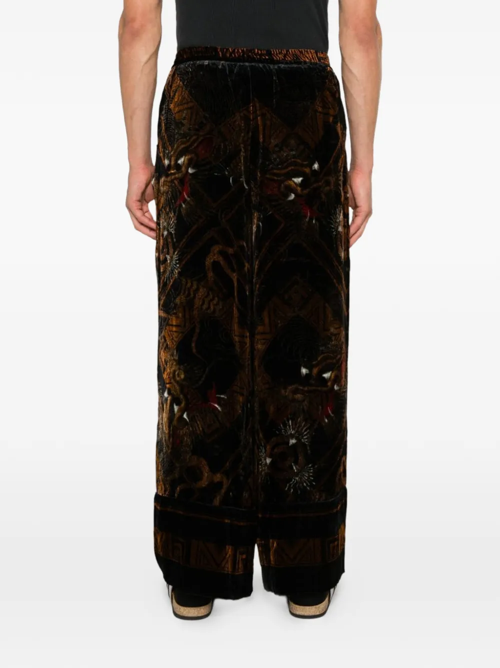 Pierre-Louis Mascia Kanpur broek met draakprint Zwart
