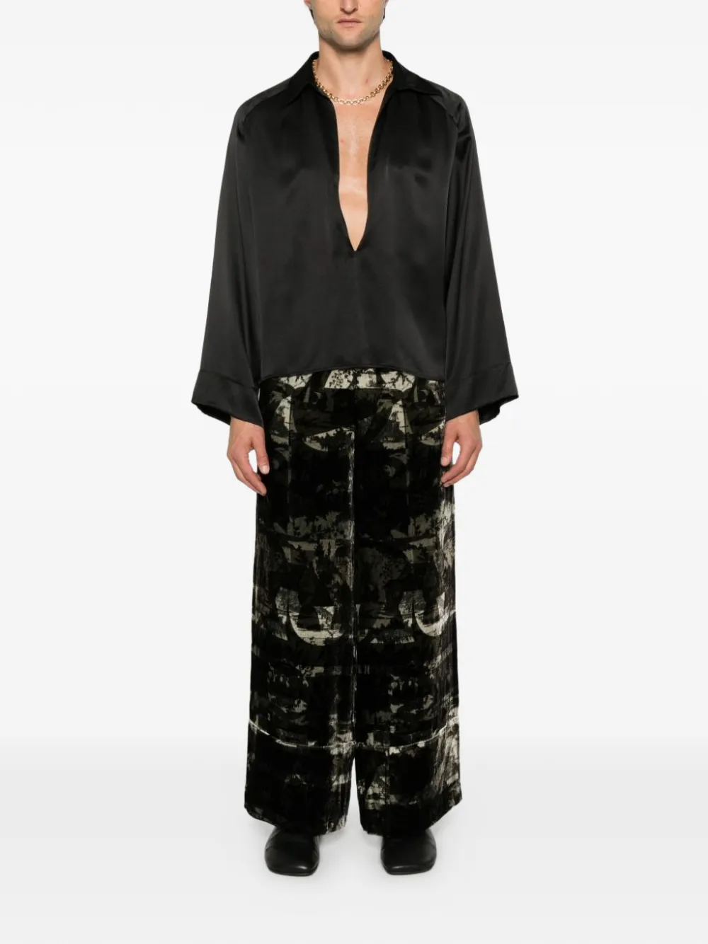 Pierre-Louis Mascia Kanada broek met draakprint Zwart