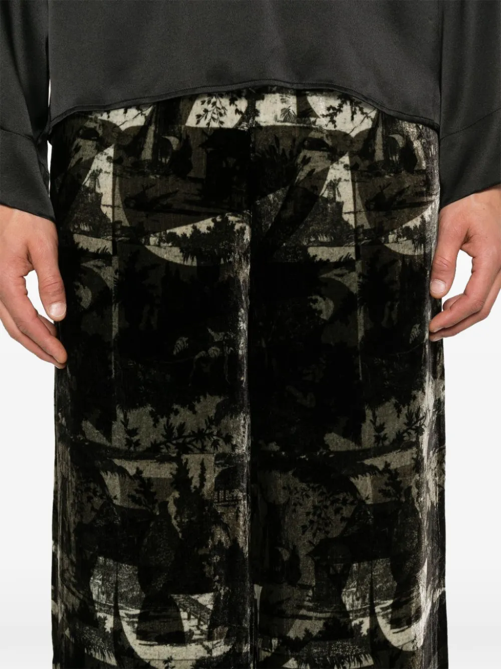 Pierre-Louis Mascia Kanada broek met draakprint Zwart