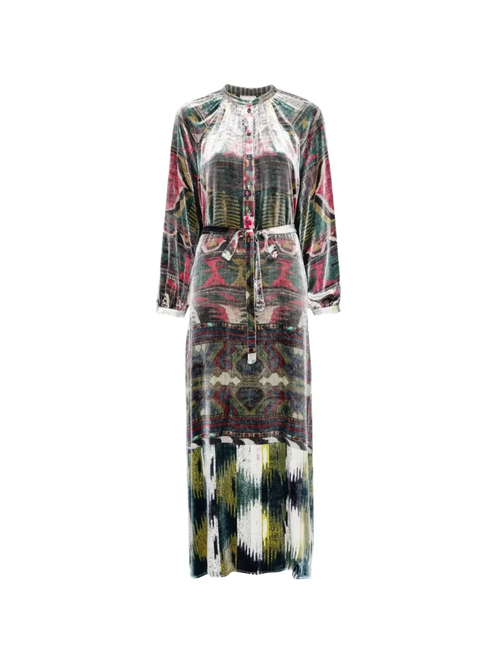 Pierre-Louis Mascia Kanpur printed belted midi dress - Verde