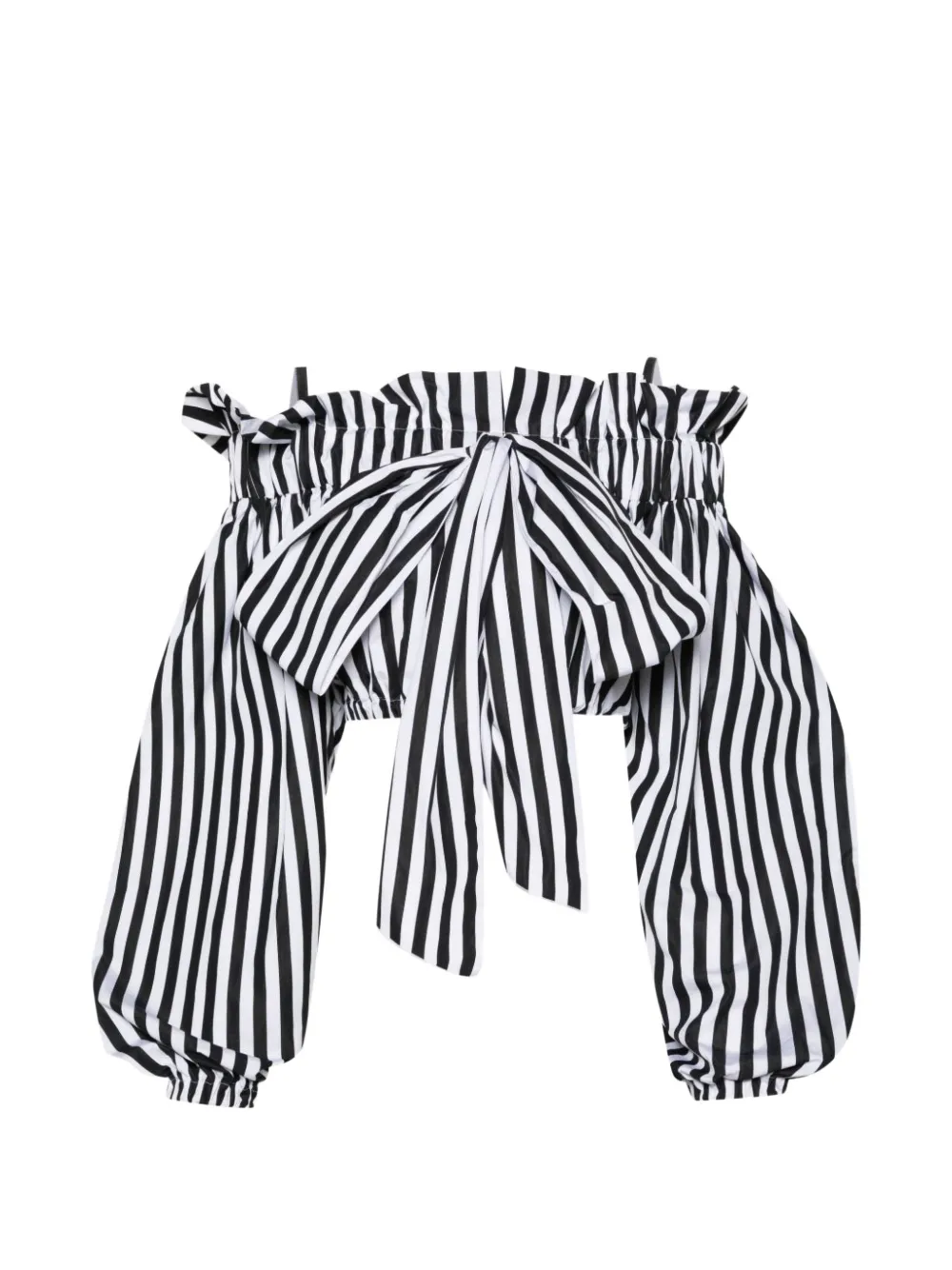 Patou striped off-shoulder blouse - Nero
