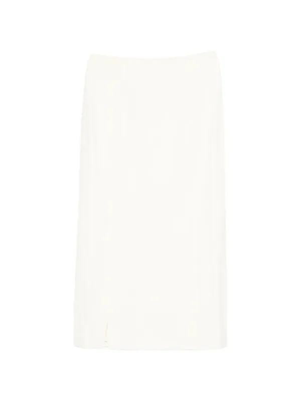 Róhe Short-slit Midi Skirt in Neutrals