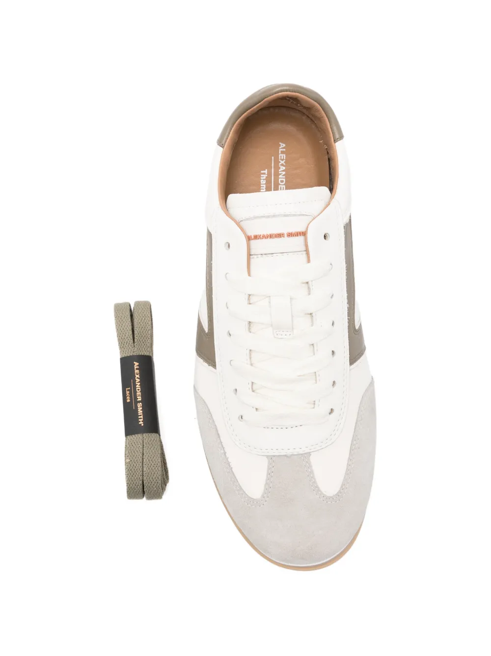 Alexander Smith Thames panelled leather sneakers Beige