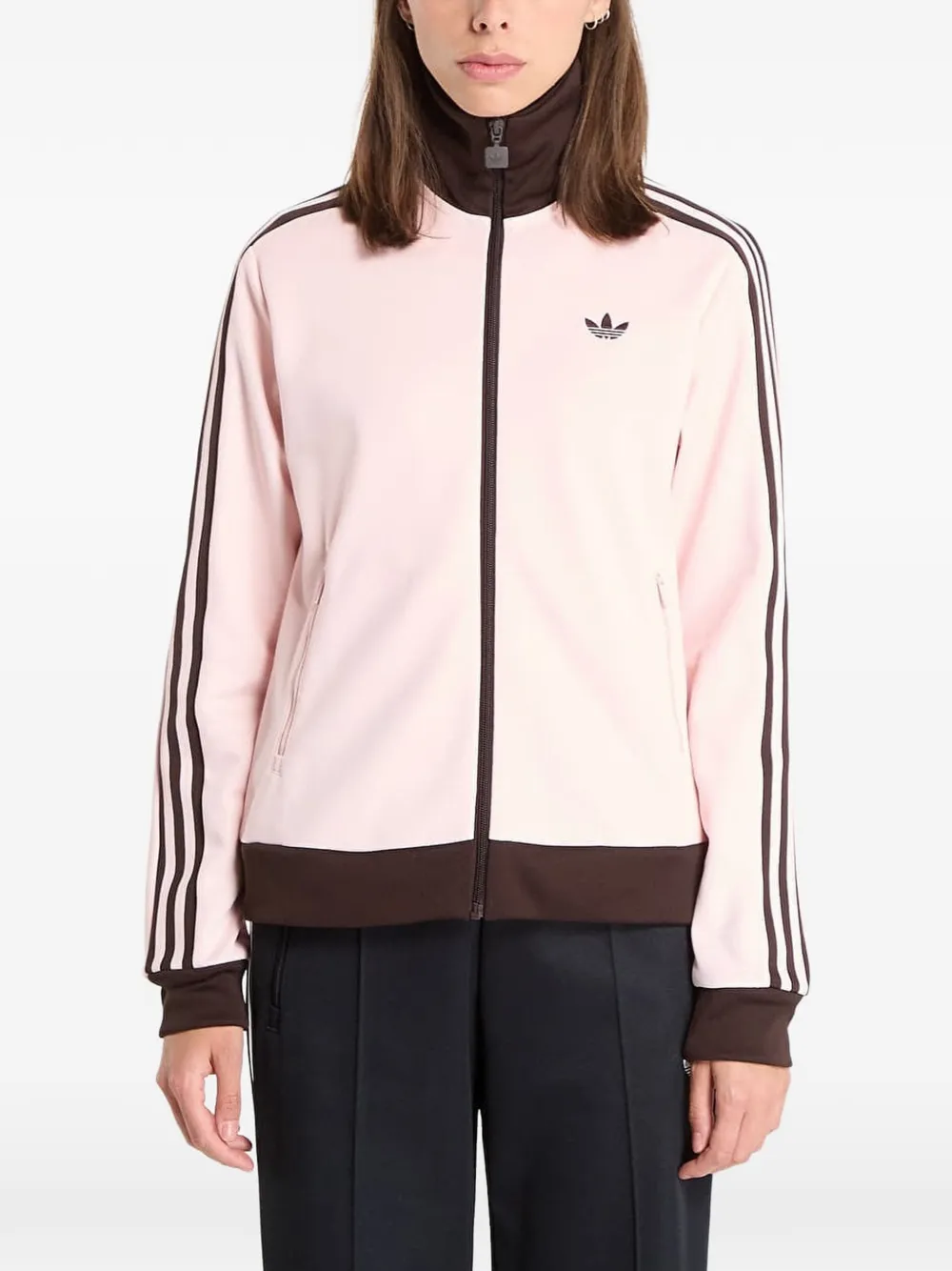 adidas zip-up short-sleeve sweatshirt - Rosa