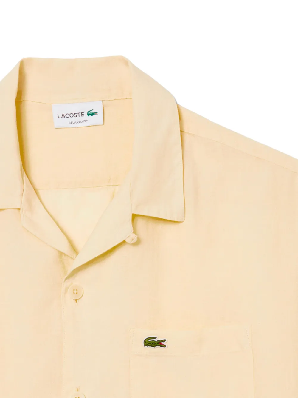 Lacoste Overhemd met korte mouwen en zak Geel