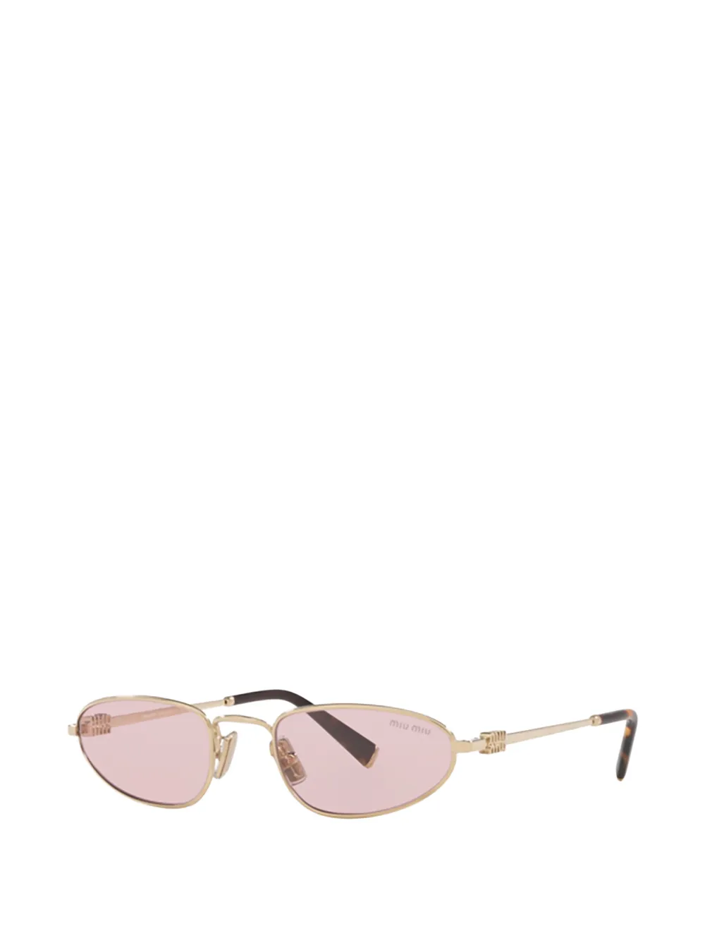 Miu Eyewear Zonnebril met ovalen montuur Goud