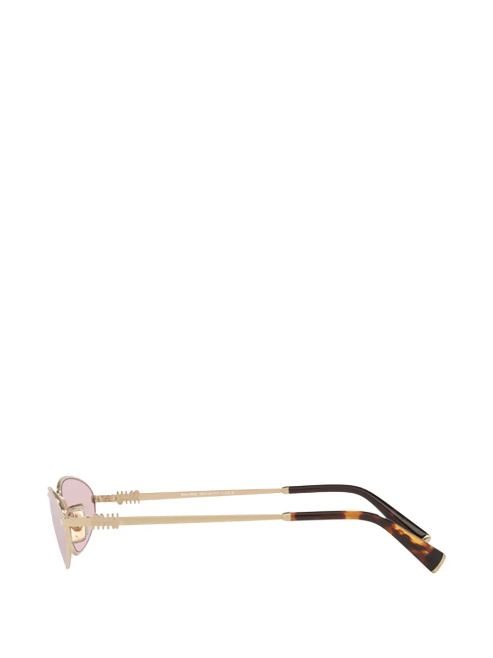 Miu Eyewear Zonnebril met ovalen montuur Goud