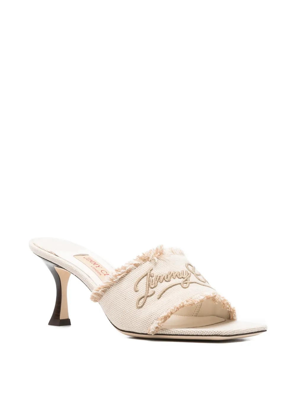 Jimmy Choo fringed embroidery sandals Beige