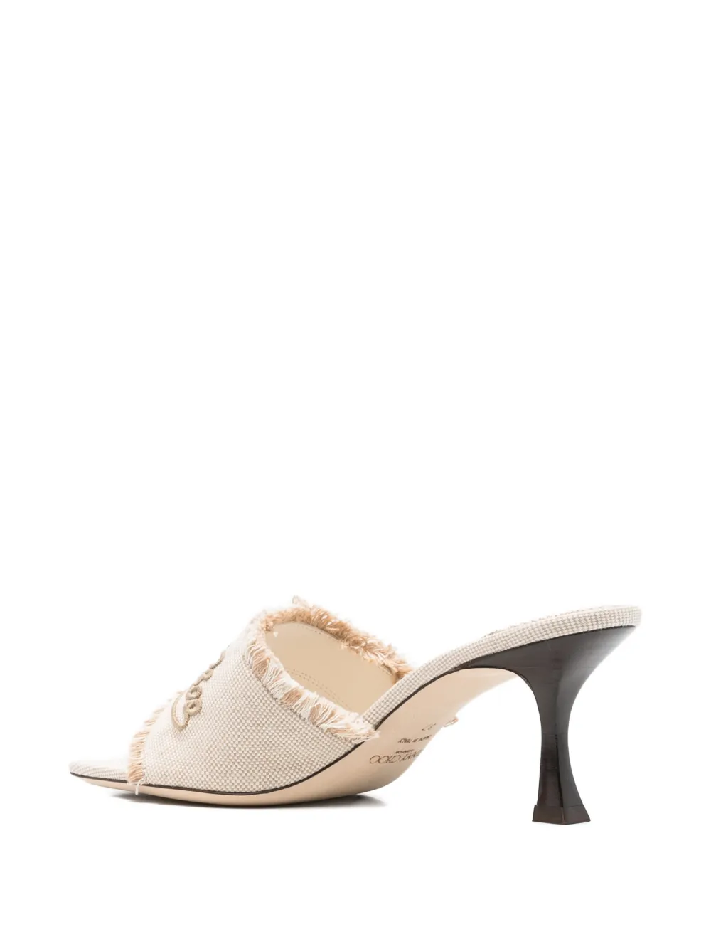 Jimmy Choo fringed embroidery sandals Beige
