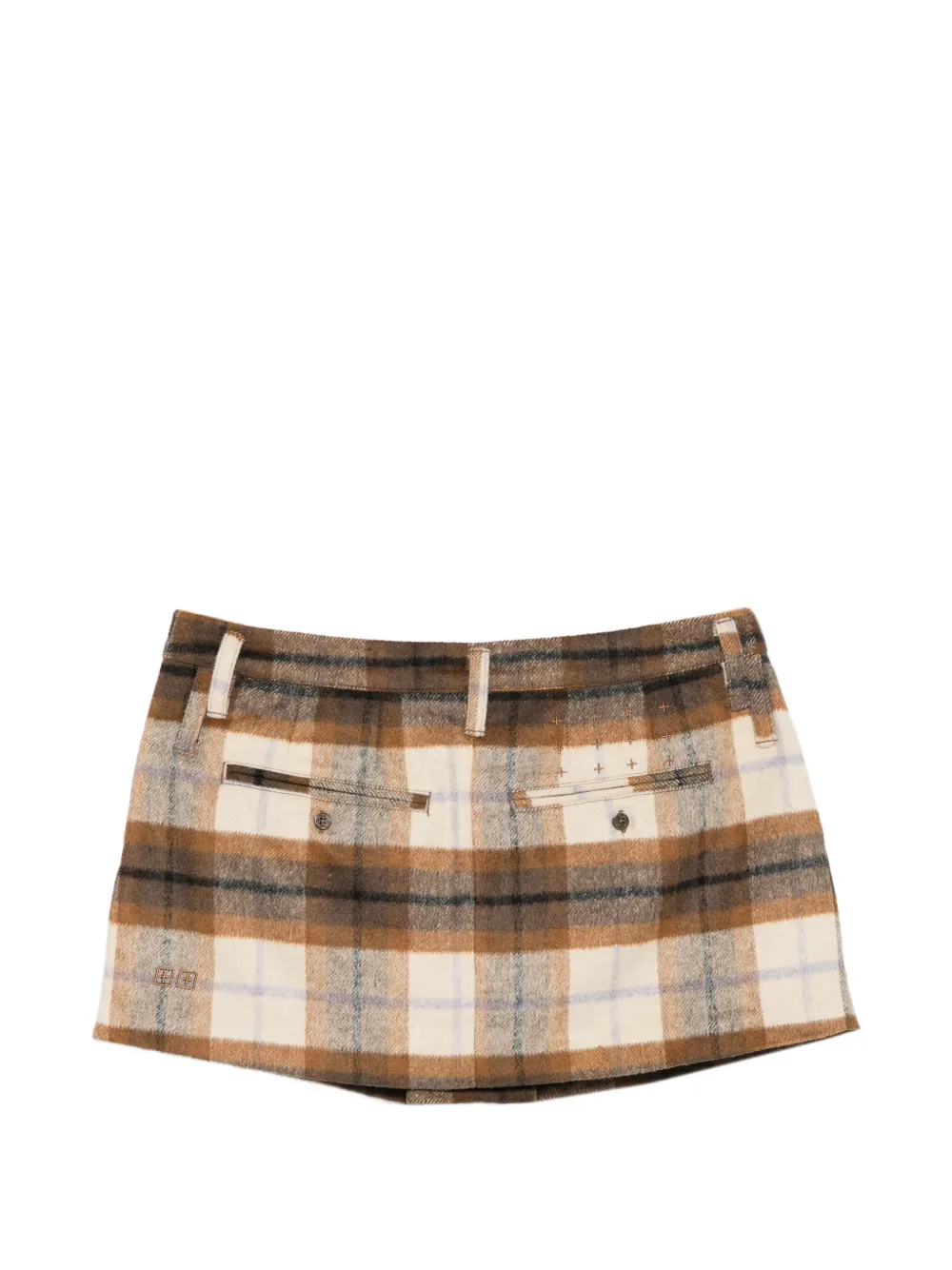  Ksubi Addison Plaid Mini Skirt - Neutrals 