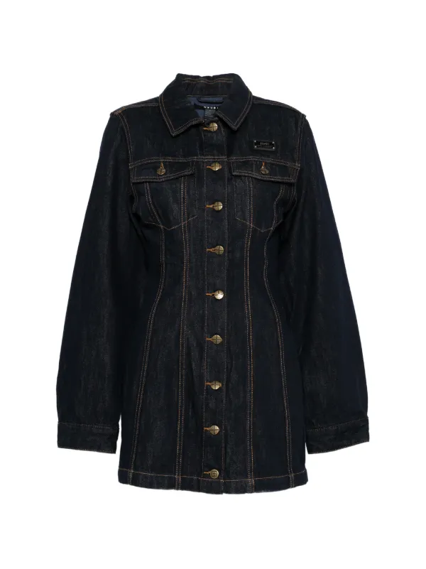 white christmas dresses Dauphine Belted Mini Dress - Aged Denim main image 0
