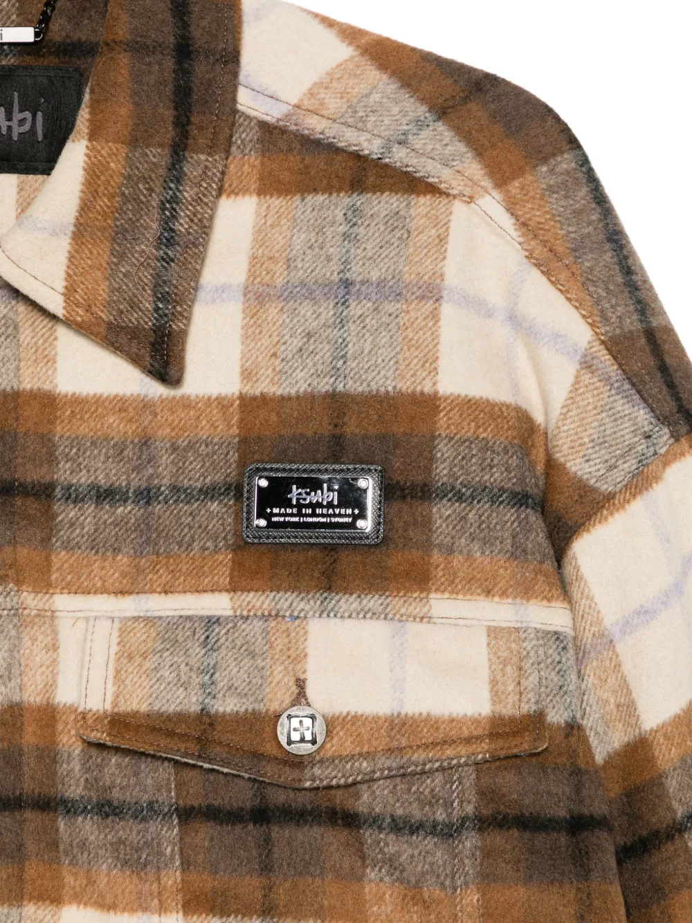  Ksubi Plaid Oversized Jacket - Neutrals 