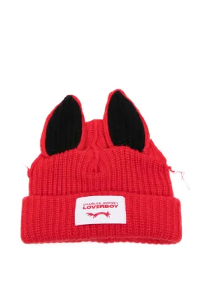帽子 CHARLESJEFFREYLOVERBOYChunkyRabbitB CHUNKY RABBIT BEANIE in BLACK – Charles Jeffrey Loverboy