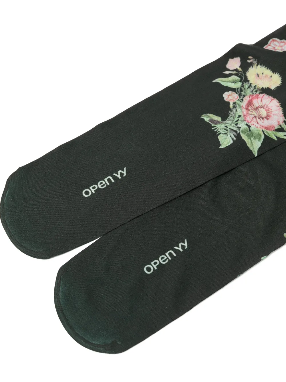  Open Yy Floral Tights - Green 
