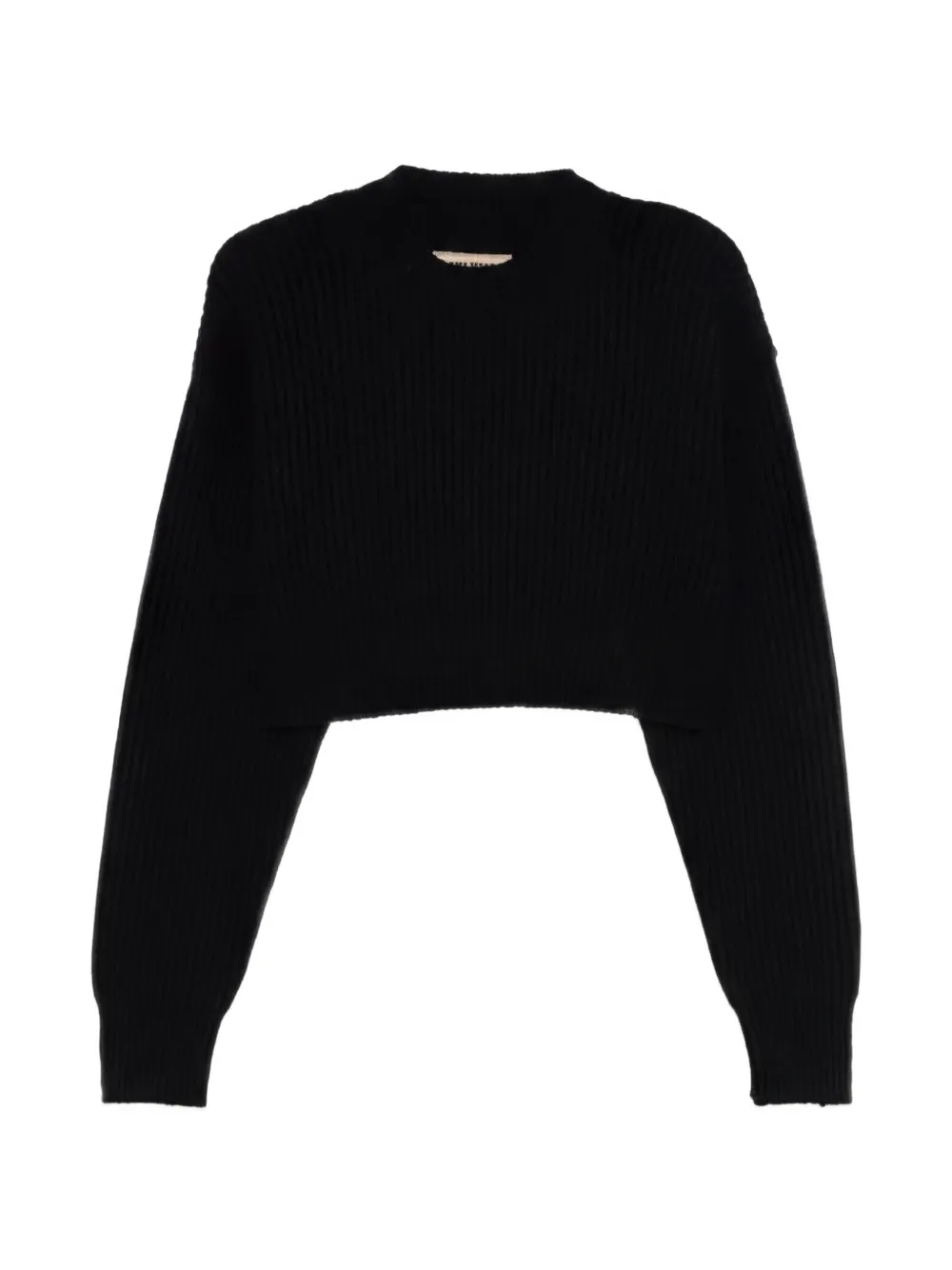 Uma Wang Ribbed-knit Cropped Sweater In Black
