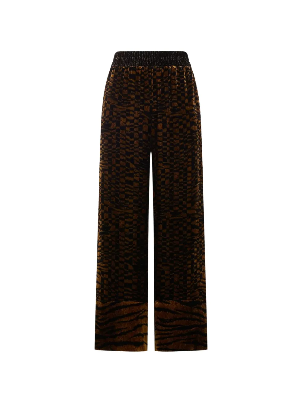 Pierre-Louis Mascia animal-print wide-leg trousers - Marrone