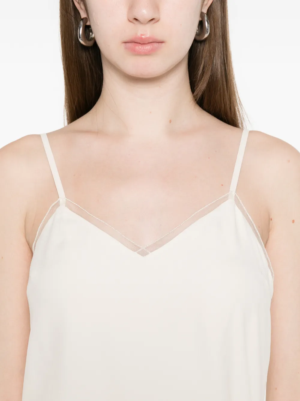 Fabiana Filippi Tanktop met V-hals Beige