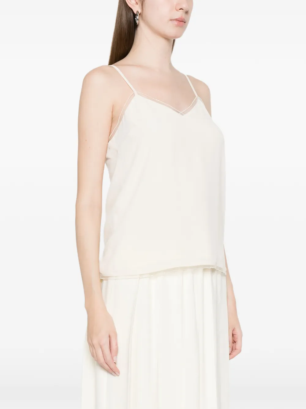 Fabiana Filippi Tanktop met V-hals Beige
