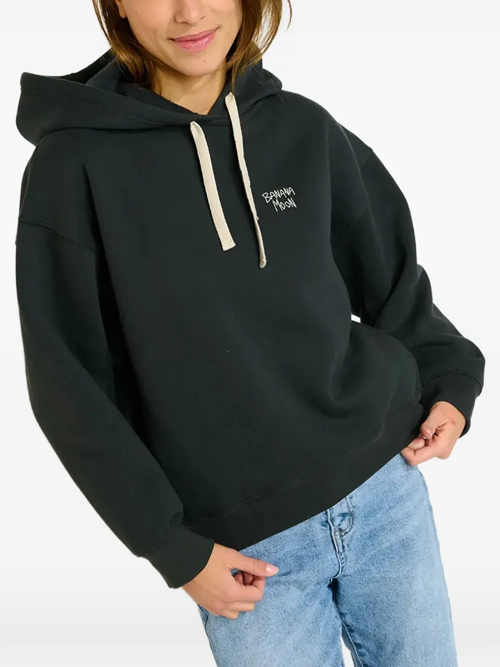 Banana Moon Graphic-print Hoodie In Black