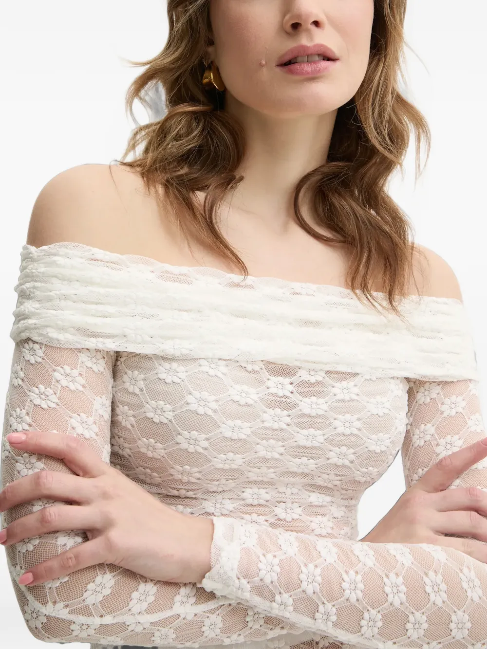Bardot Adoni off-shoulder top Beige