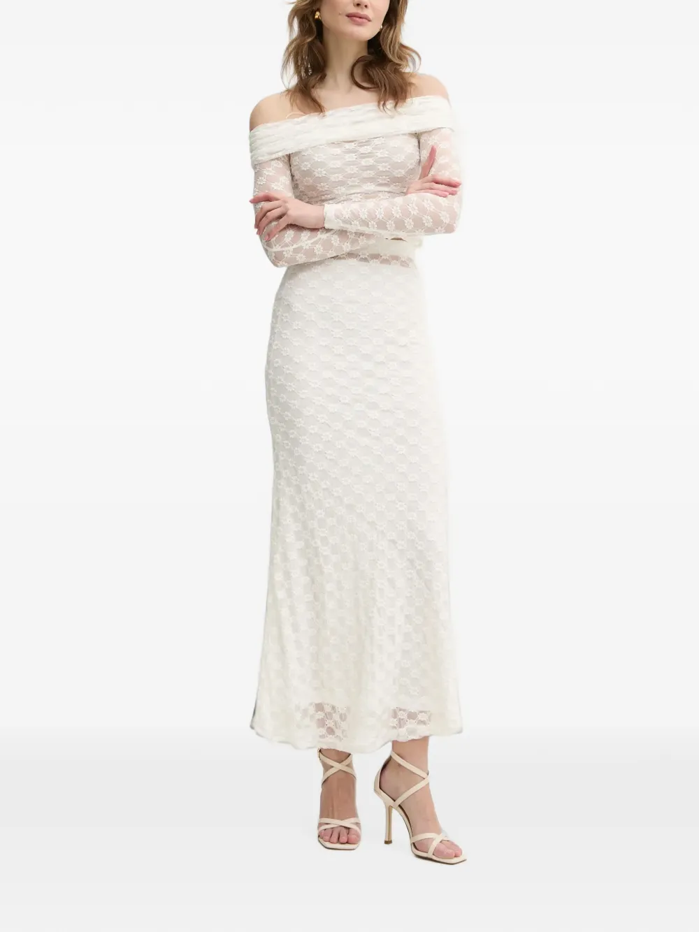Bardot Adoni off-shoulder top Beige