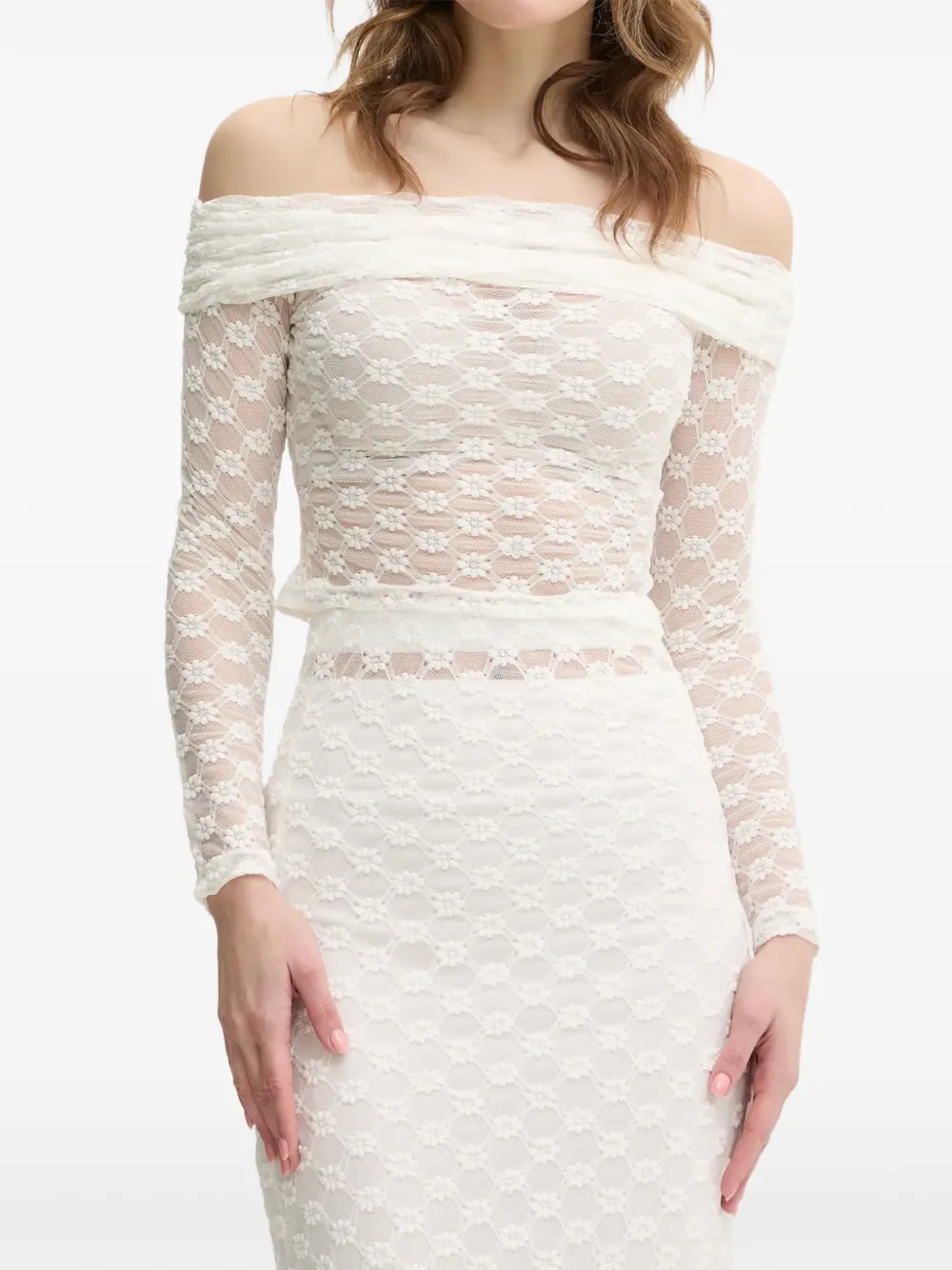 Bardot Adoni off-shoulder top Beige