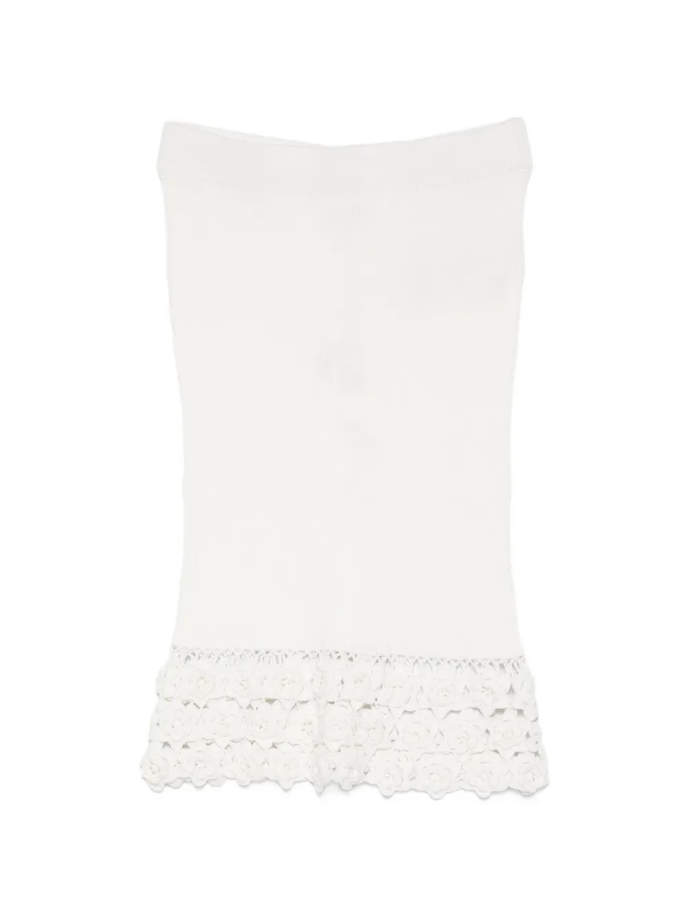 GANNI crochet-trim midi skirt - Bianco