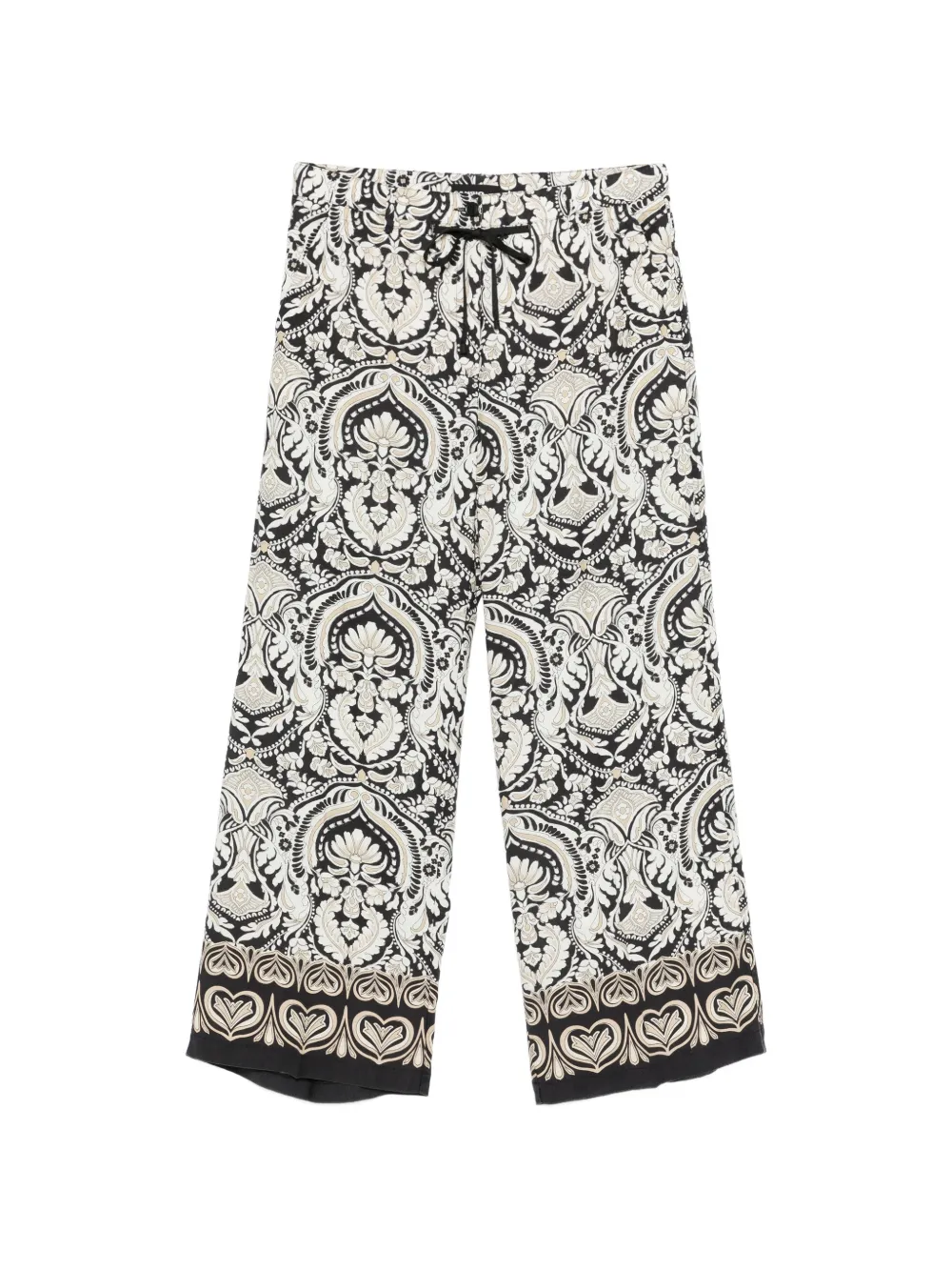 Cambio Adrienne baroque-print trousers - Schwarz