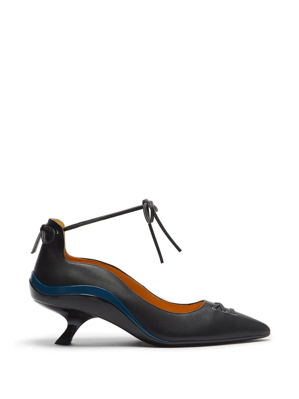 Lili Curia Evelyn Tie Ankle Pumps In Black
