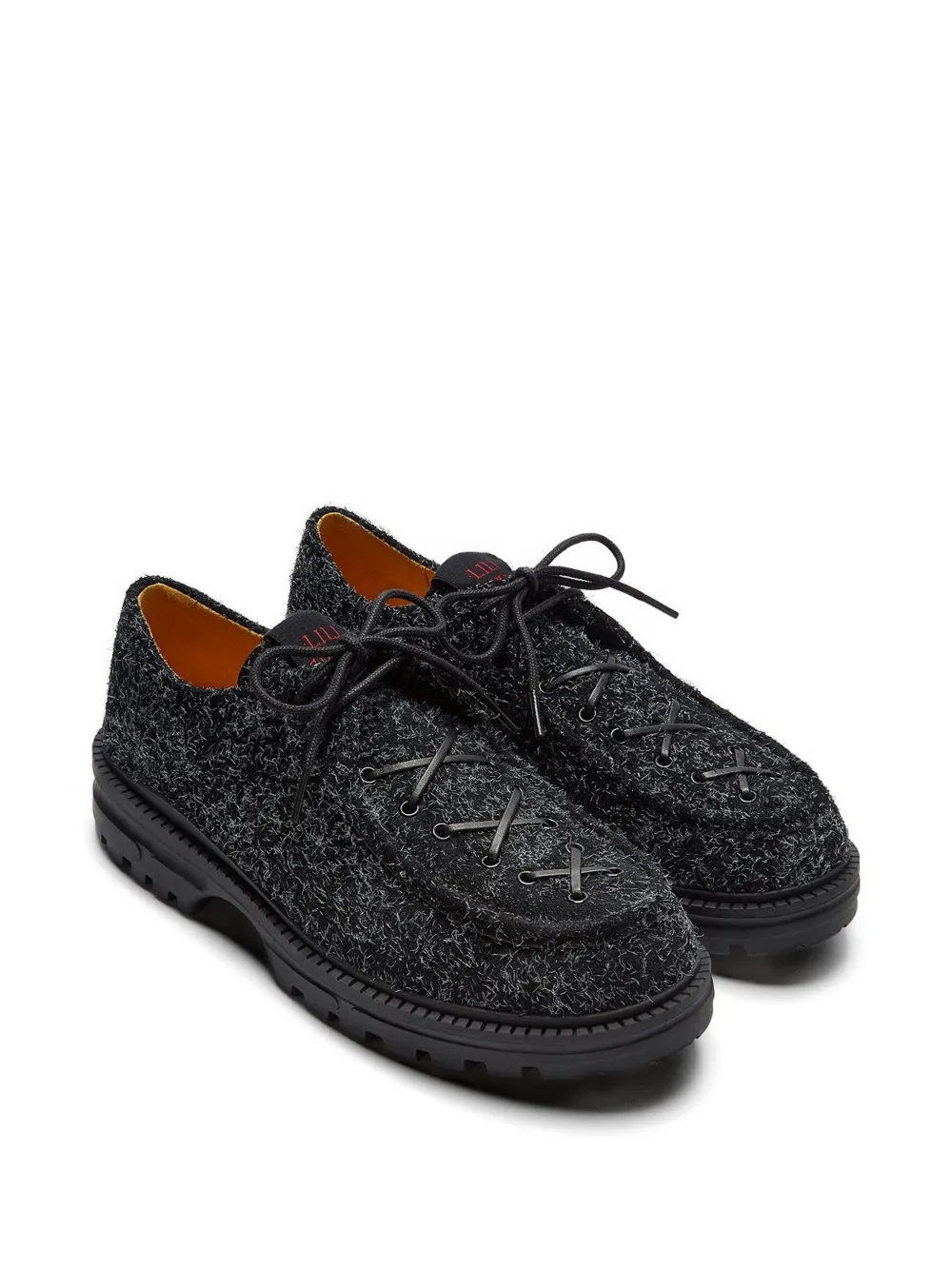 LILI CURIA Eliot platte loafers met veters Zwart