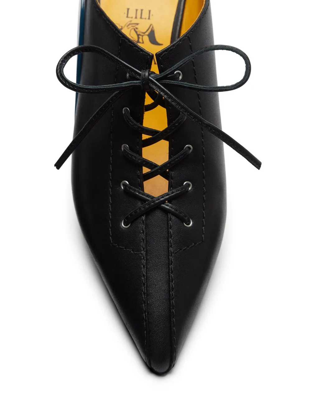 LILI CURIA Victoria Kitten muiltjes met veters Zwart