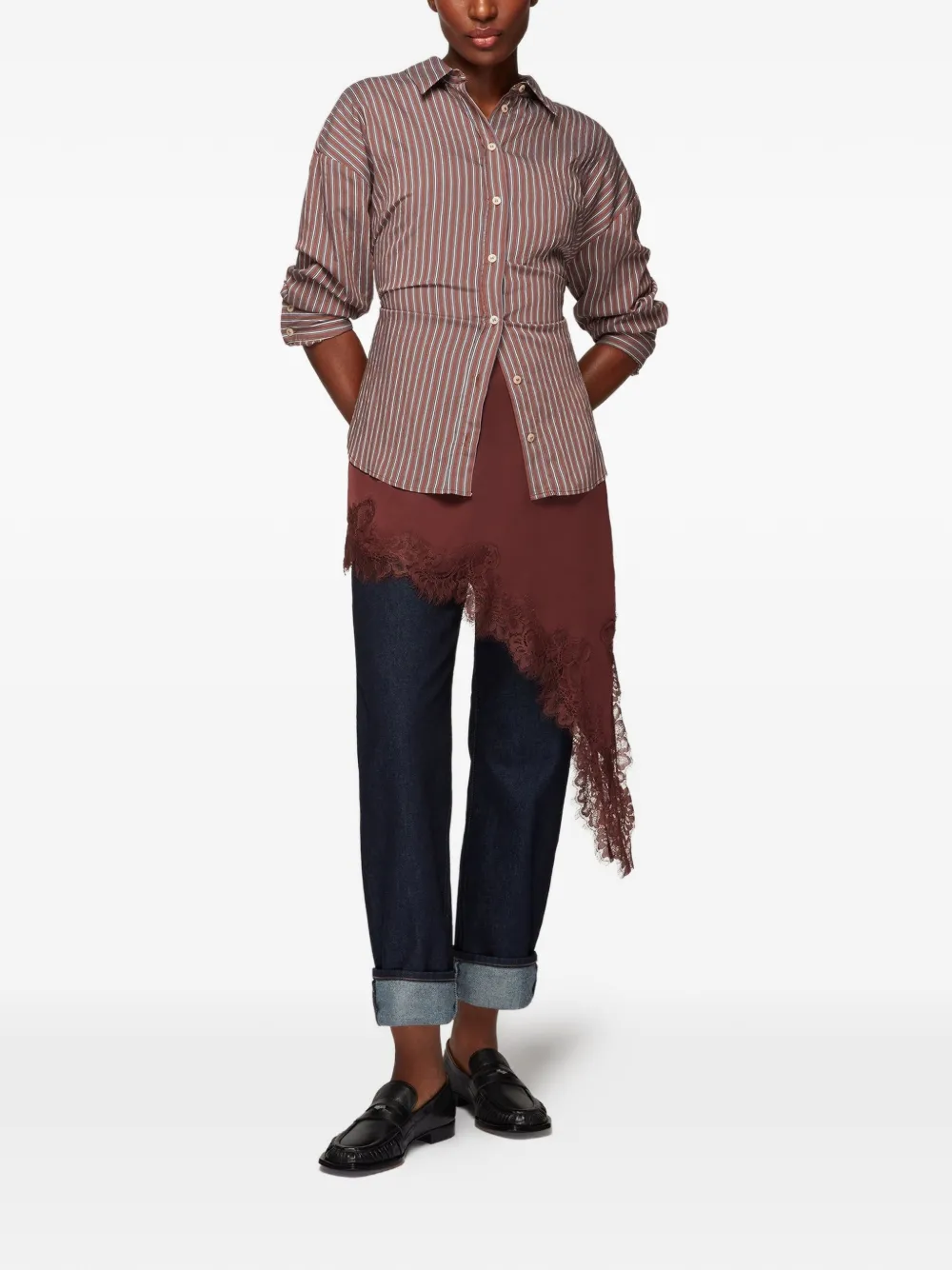 LILI CURIA Frances penny loafers Zwart