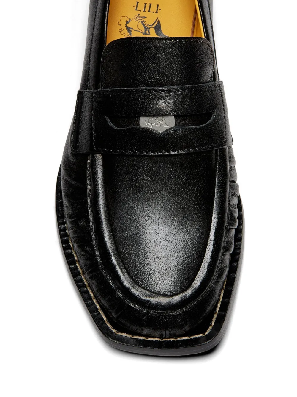 LILI CURIA Frances penny loafers Zwart