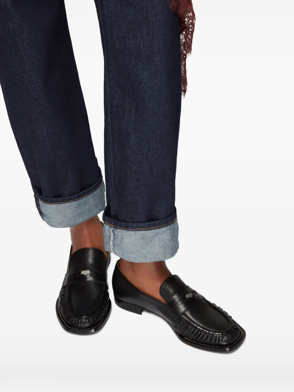 LILI CURIA Frances penny loafers Zwart