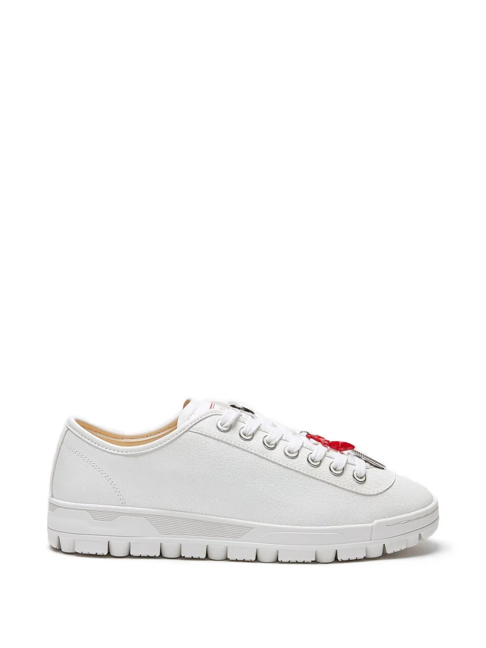 Lili Curia June Textured Lace-up Sneakers In White